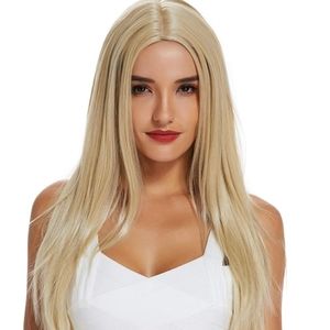 Synthetic Straight Hair Wig for Daily Blonde